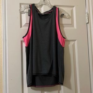 Under armour pink and grey youth tank top